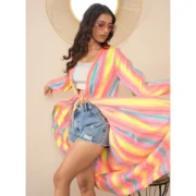 Generic Women's Polyester Crepe Printed Long Sleeves Shrug (Multicolor) - Image 3