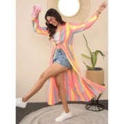 Generic Women's Polyester Crepe Printed Long Sleeves Shrug (Multicolor) - Image 5