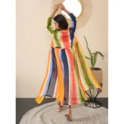 Generic Women's Polyester Crepe Printed Long Sleeves Shrug (Multicolor) - Image 2