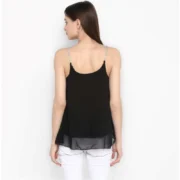 Generic Women's Polyester Embellished Shoulder Straps Top (Black) - Image 2