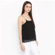 Generic Women's Polyester Embellished Shoulder Straps Top (Black) - Image 4