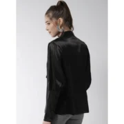 Generic Women's Polyester Solid Long Sleeves Top (Black) - Image 2