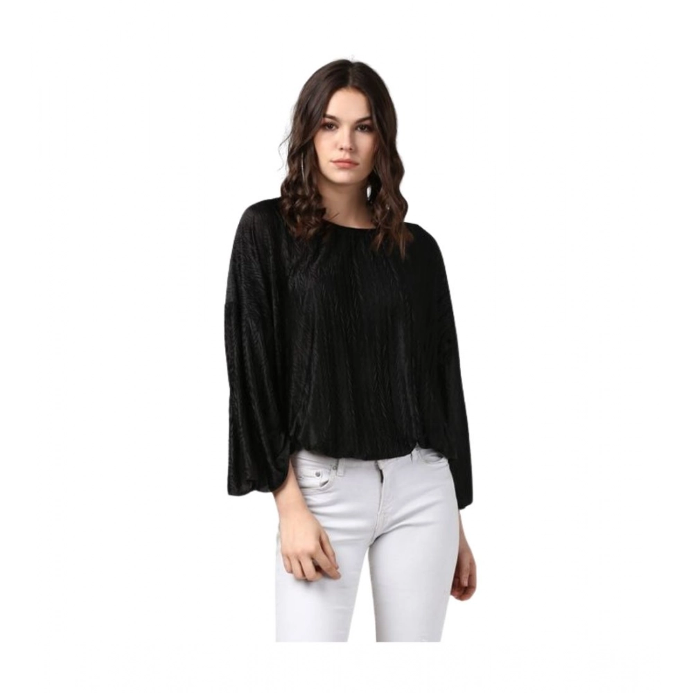 PID-65475-Women-s-Polyester-Pleated-Balloon-Sleeve-Top-Black-1-1000x1000-1.webp Generic Women's Polyester Pleated Balloon Sleeve Top (Black) - Image 1