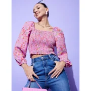 Generic Women's Polyester Floral Long Sleeves Top (Multicolor) - Image 2