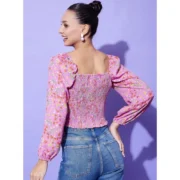 Generic Women's Polyester Floral Long Sleeves Top (Multicolor) - Image 3