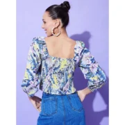 Generic Women's Polyester Floral Long Sleeves Top (Multicolor) - Image 4