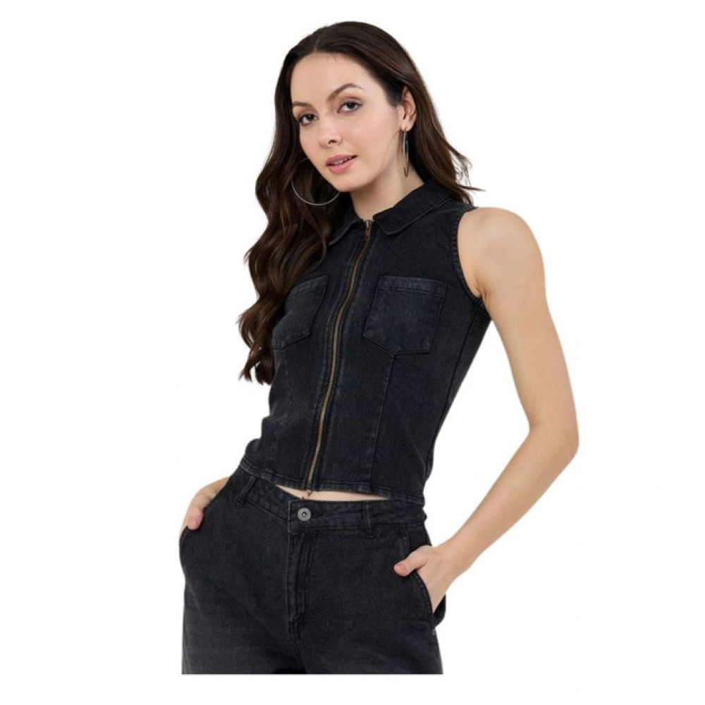 PID-65493-Women-s-Denim-Lycra-Solid-Sleeveless-Top-Black-1-1000x1000-1.webp Generic Women's Denim Lycra Solid Sleeveless Top (Black) - Image 1