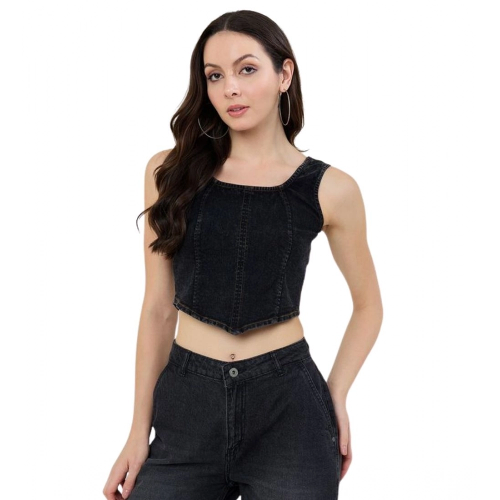 PID-65495-Women-s-Denim-Lycra-Solid-Sleeveless-Top-Black-1-1000x1000-1.webp Generic Women's Denim Lycra Solid Sleeveless Top (Black) - Image 1