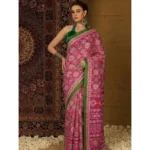 Generic Women's Crepe Printed Saree With Unstitched Blouse 5.5Mtr (Pink)