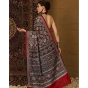 Generic Women's Crepe Printed Saree With Unstitched Blouse 5.5Mtr (Multicolor) - Image 2