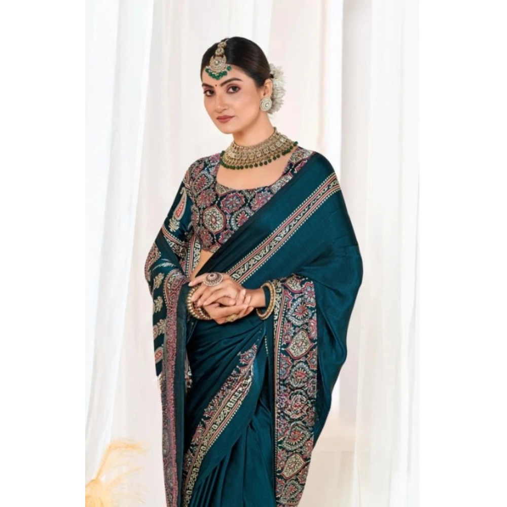 PID-67154-Women-s-Crepe-Printed-Saree-With-Unstitched-Blouse-5-5-Mtr-Rama-1-1000x1000-1.webp Generic Women's Crepe Printed Saree With Unstitched Blouse 5.5Mtr (Teal) - Image 1
