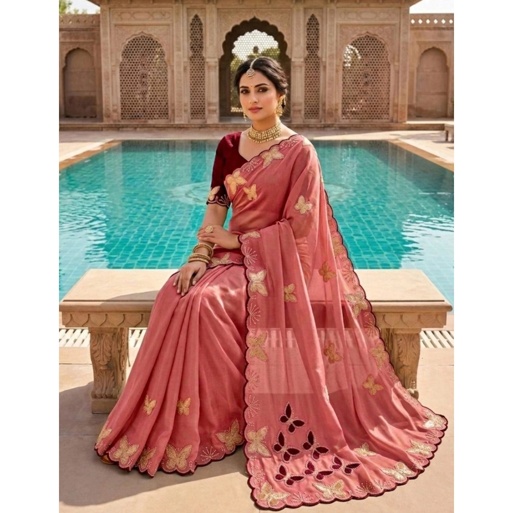 PID-67159-Women-s-Star-Georgette-Embellished-Saree-With-Unstitched-Blouse-5-5-Mtr-Gajri-1-1000x1000-1.webp Generic Women's Star Georgette Embellished Saree With Unstitched Blouse 5.5Mtr (Dusty Coral-Maroon) - Image 1