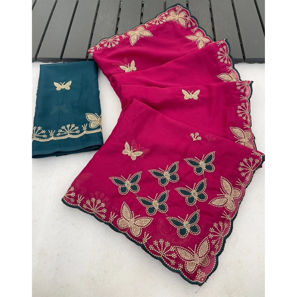 PID-67162-Women-s-Star-Georgette-Embellished-Saree-With-Unstitched-Blouse-5-5-Mtr-Pink-1-1000x1000-1.webp Generic Women's Star Georgette Embellished Saree With Unstitched Blouse 5.5Mtr (Magenta-Green) - Image 1