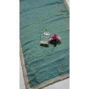 Generic Women's Silk Embellished Saree With Unstitched Blouse 5.5Mtr (Green) - Image 6