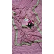Generic Women's Silk Embellished Saree With Unstitched Blouse 5.5Mtr (Pink) - Image 4