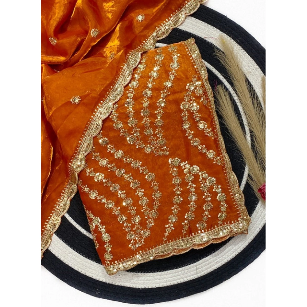 PID-67193-Women-s-Satin-Embellished-Saree-With-Unstitched-Blouse-5-5-Mtr-Orange-1-1000x1000-1.webp Generic Women's Satin Embellished Saree With Unstitched Blouse 5.5Mtr (Orange) - Image 1