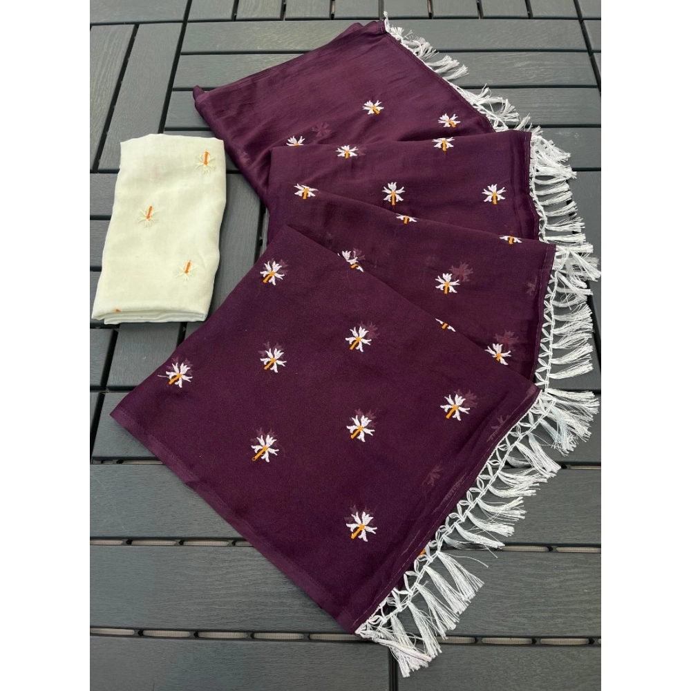 PID-67205-Women-s-Georgette-Embellished-Saree-With-Unstitched-Blouse-5-5-Mtr-Wine-1-1000x1000-1.webp Generic Women's Georgette Embellished Saree With Unstitched Blouse 5.5Mtr (Wine) - Image 1