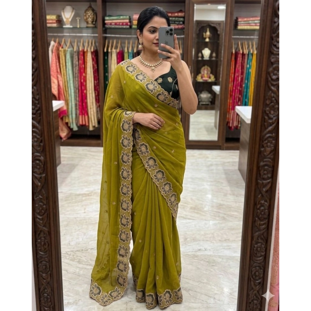 PID-67217-Women-s-Star-Georgette-Embroidered-Saree-With-Unstitched-Blouse-5-5-Mtr-Yellow-1-1000x1000-1.webp Generic Women's Star Georgette Embroidered Saree With Unstitched Blouse 5.5Mtr (Olive Green) - Image 1