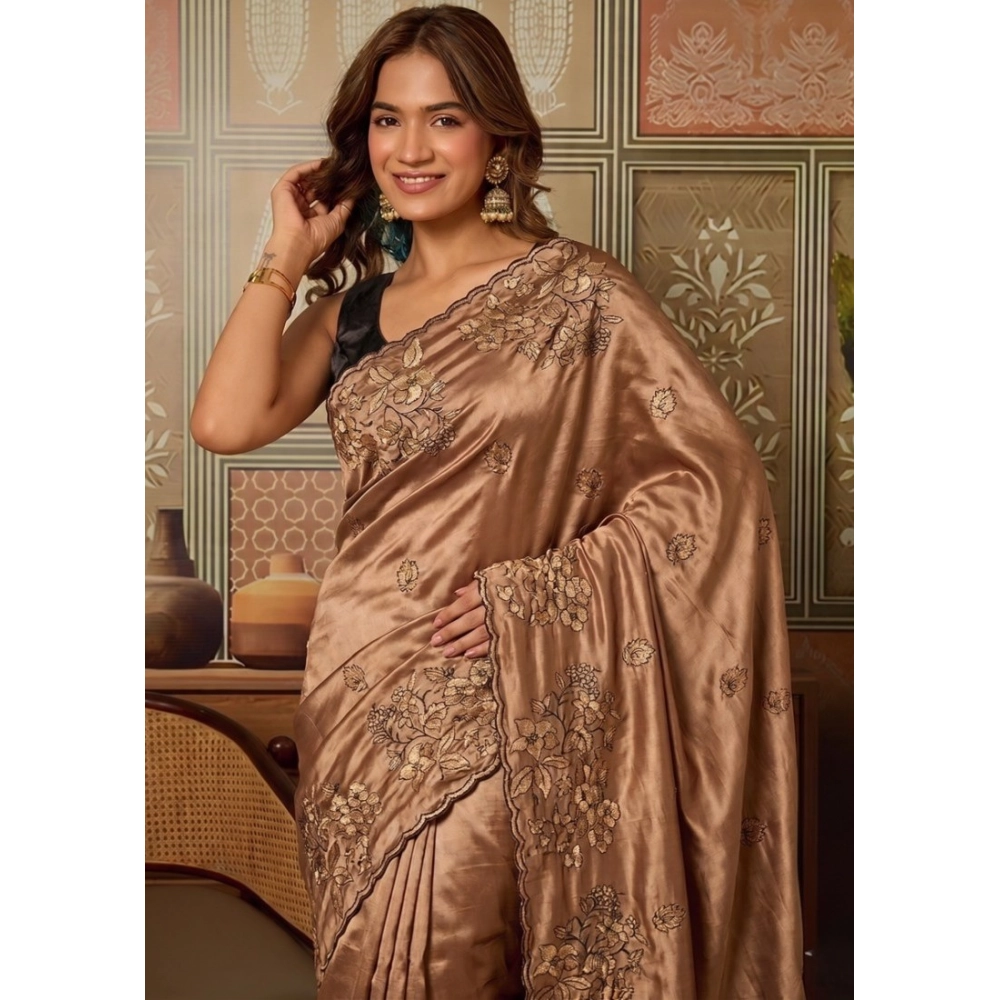 PID-67268-Women-s-Viscose-Silk-Embroidered-Saree-With-Unstitched-Blouse-5-5-Mtr-Gold-1-1000x1000-1.webp Generic Women's Viscose Silk Embroidered Saree With Unstitched Blouse 5.5Mtr (Brown) - Image 1