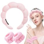 Generic Spa Headband And Wristband Set (Pink)