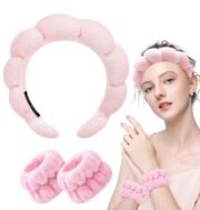 Generic Spa Headband And Wristband Set (Pink) - Image 2