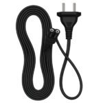 Generic 2Pin Universal AC Power Cord Wire 2.3m (7.5 ft) Compatible with LED TV, Printer, Laptop, PC, Camera (Black)