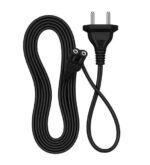 Generic 2Pin Universal AC Power Cord Wire 2.3m (7.5 ft) Compatible with LED TV, Printer, Laptop, PC, Camera (Black)