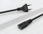 Generic 2Pin Universal AC Power Cord Wire 2.3m (7.5 ft) Compatible with LED TV, Printer, Laptop, PC, Camera (Black) - Image 3