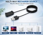 Generic Fast Magnetic Charger Cable Compatible with Amazfit GTR 2/GTR 2e/GTR 2 eSIM/GTS 2/GTS 2e/GTS 2 Mini/Bip U/Bip U Pro & Pop Pro Smartwatch, 1m (3.3 ft) (Black) - Image 4