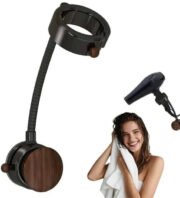 Generic Wood-Plastic Hair Dryer Holder (Black) - Image 2