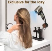 Generic Wood-Plastic Hair Dryer Holder (Black) - Image 3