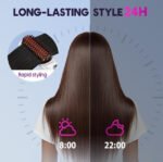 Generic Plastic Cordless Hair Straightener Brush (Black-Pink) - Image 3
