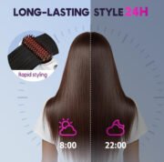 Generic Plastic Cordless Hair Straightener Brush (Black-Pink) - Image 3